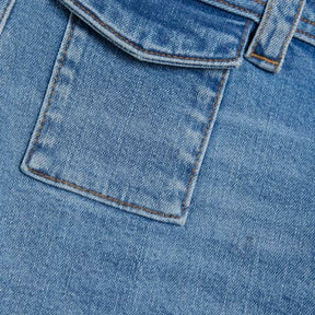 Petite Denim High Waisted Relaxed Flare Jeans