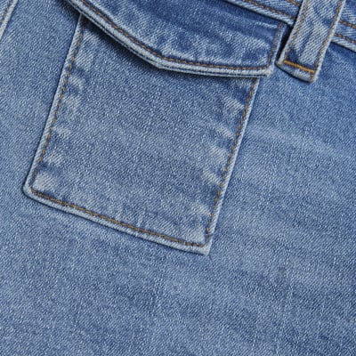 Petite Denim High Waisted Relaxed Flare Jeans