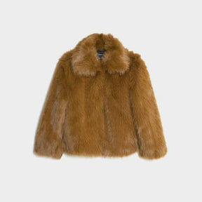Petite Green Faux Fur Collared Jacket