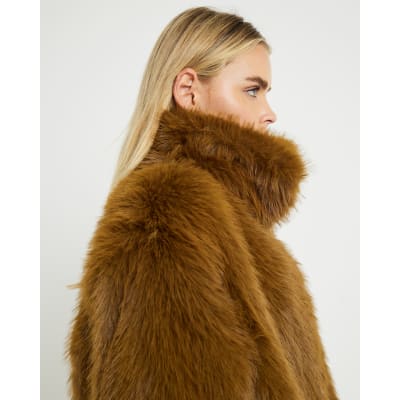 Petite Green Faux Fur Collared Jacket