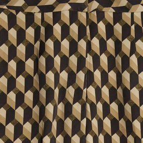 Petite Green Geometric Skinny Flared Trousers