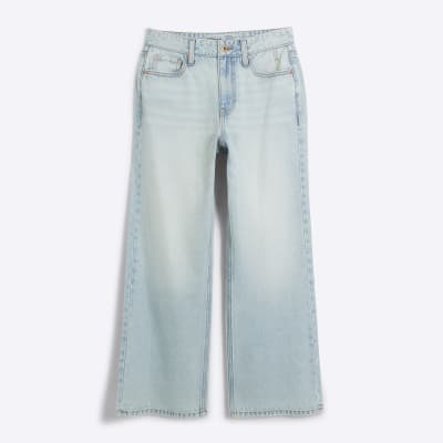 Petite high waisted relaxed straight jeans