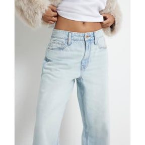 Petite high waisted relaxed straight jeans