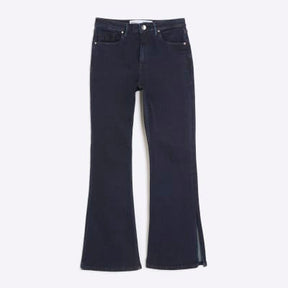 Petite Indigo High Rise Flared Jeans