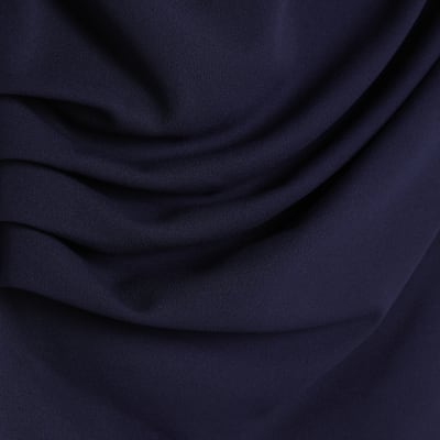 Petite Navy Off Shoulder Drape Top