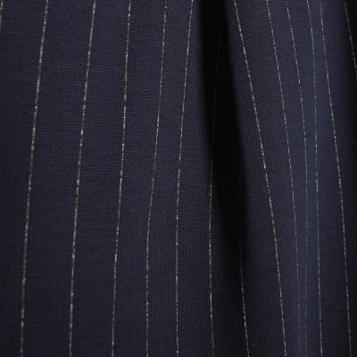 Petite Navy Pinstripe Wide Leg Trousers
