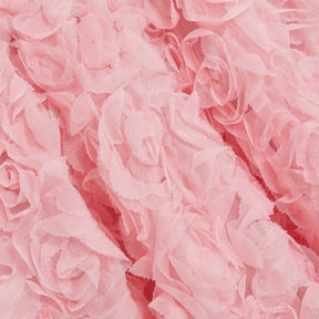 Petite Pink 3D Floral Occasion Midi Dress