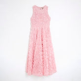 Petite Pink 3D Floral Occasion Midi Dress