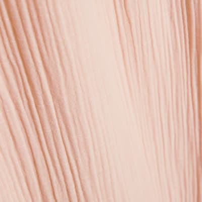 Petite Pink Crinkle Wide Leg Trousers