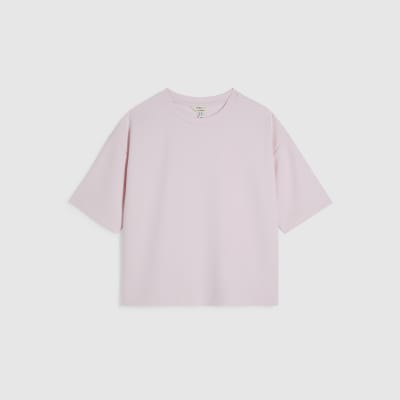 Petite Pink Premium Short Sleeve Boxy T-shirt