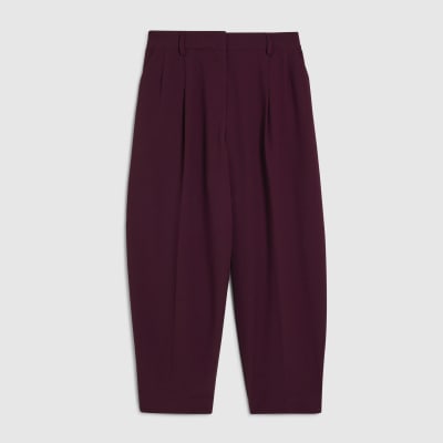 Petite Red Barrel Leg Trousers