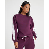 Petite Red Long Sleeve Lace Trim Sweatshirt