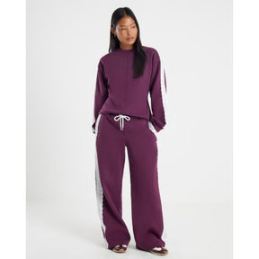 Petite Red Long Sleeve Lace Trim Sweatshirt