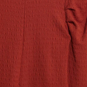 Petite Red Long Sleeve Ruched Shoulder Top