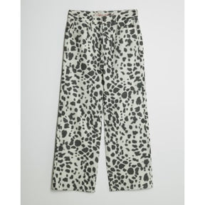 Petite White Leopard Print Straight Leg Jeans