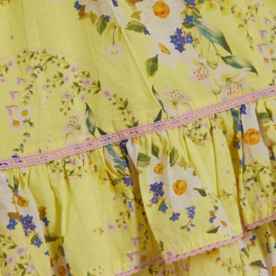 Petite Yellow Daisy Print Mini Dress