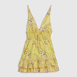 Petite Yellow Daisy Print Mini Dress
