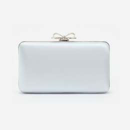 Blue Satin Clutch Bag