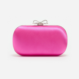 Bright Pink Satin Clutch Bag