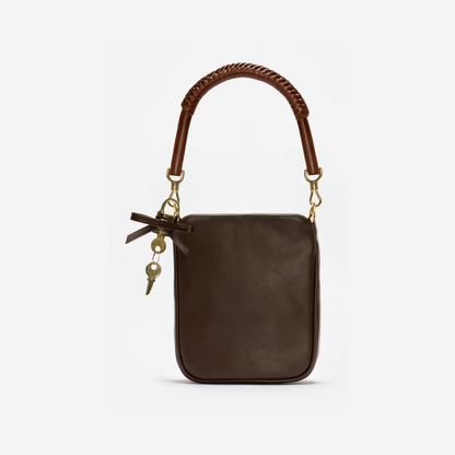 Brown Leather Mini Tote Bag