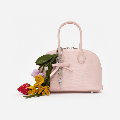 Embossed Leather Pink Mini Bag
