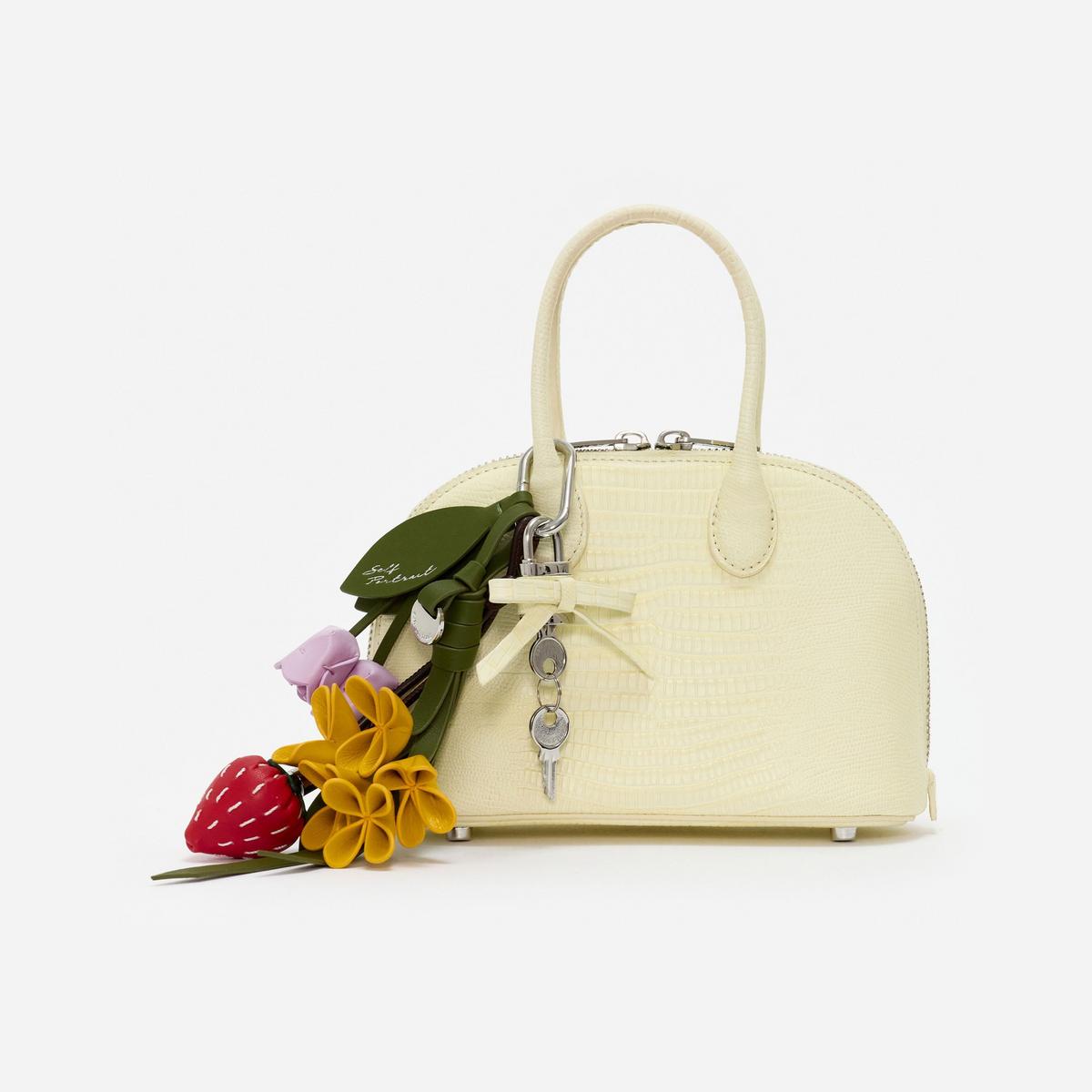 Embossed Leather Yellow Mini Bag