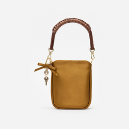 Gold Satin Mini Tote Bag