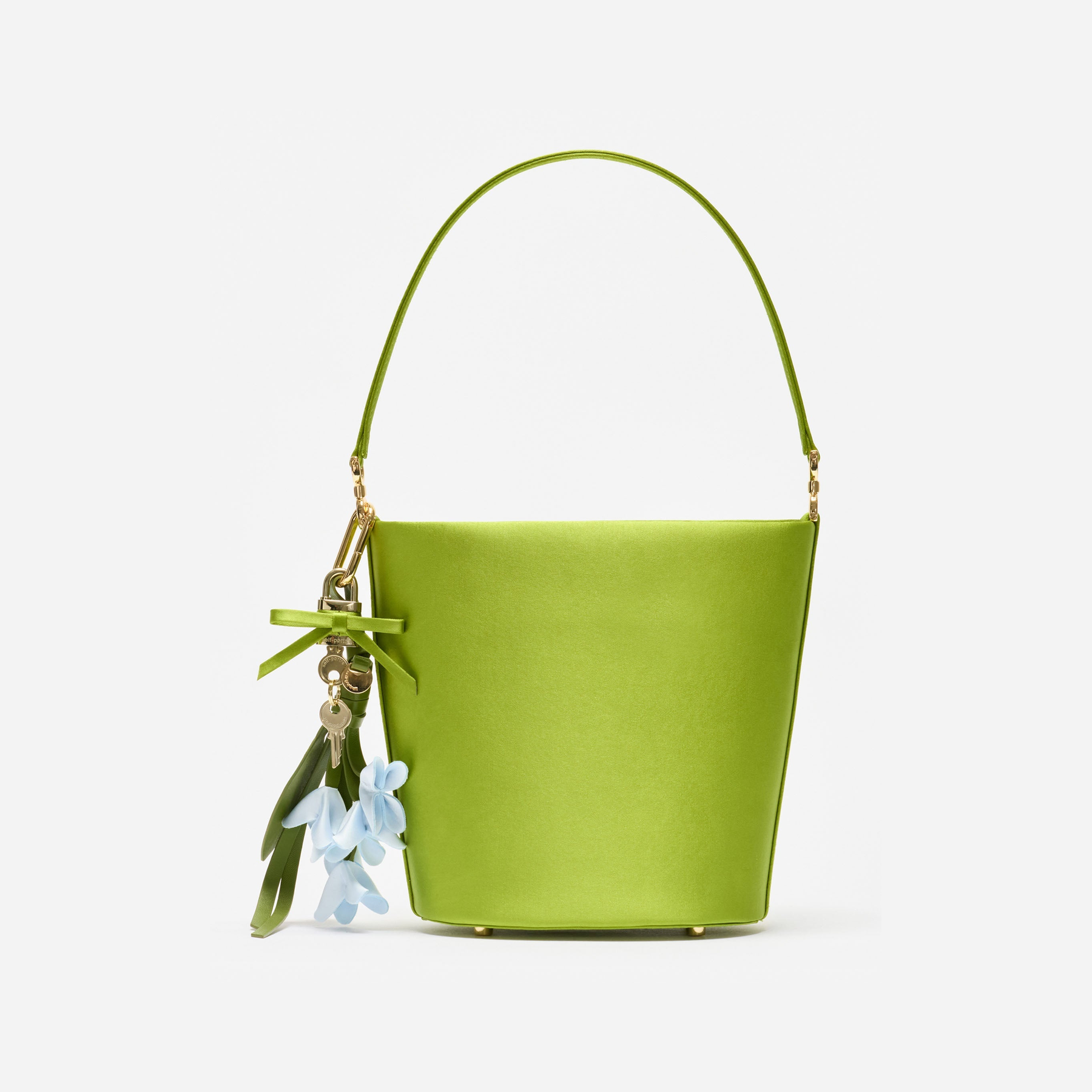 Green Satin Bucket Bag