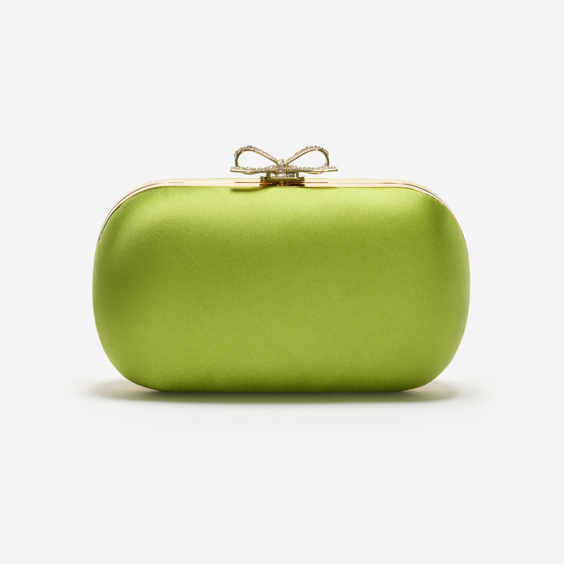 Green Satin Clutch Bag