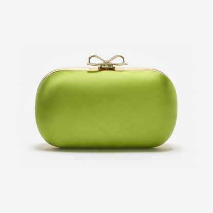 Green Satin Clutch Bag
