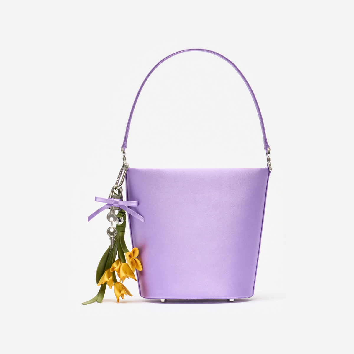 Lilac Satin Bucket Bag