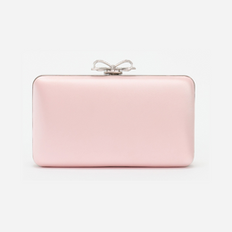 Pink Satin Clutch Bag