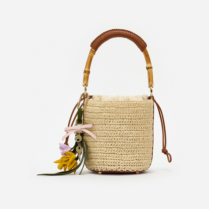 Soft Raffia Bucket Bag