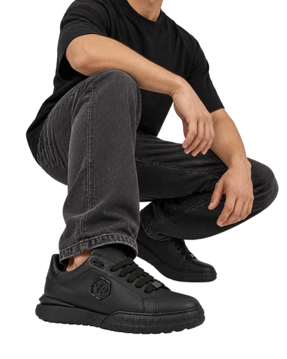Philipp Plein hexagon-logo leather sneakers