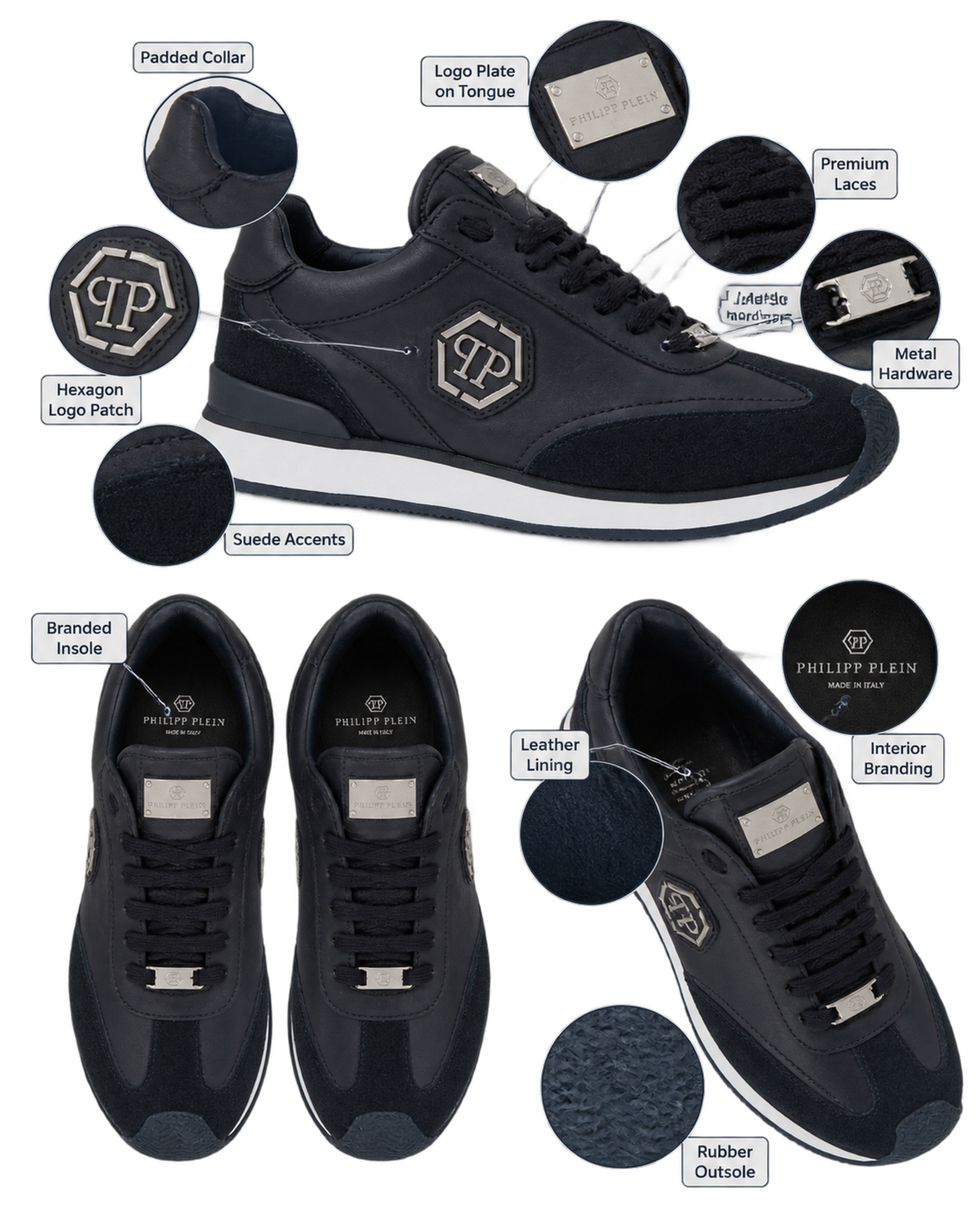 Philipp Plein Runner Hexagon Patch sneakers