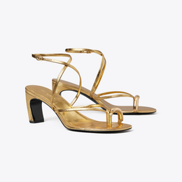 Pierced Multi-Strap Heeled Sandal
