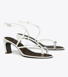 PIERCED MULTI-STRAP HEELED SANDAL