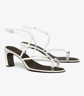 PIERCED MULTI-STRAP HEELED SANDAL