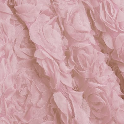 Pink 3D Floral Occasion Midi Dress
