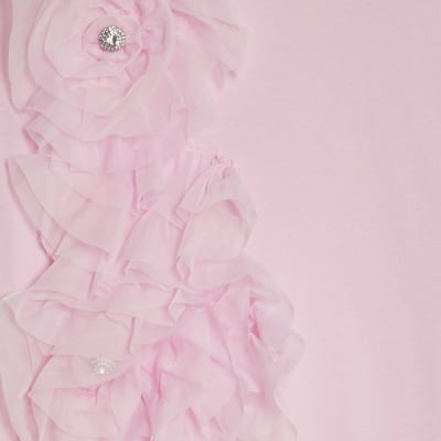 Pink 3D Floral T-Shirt