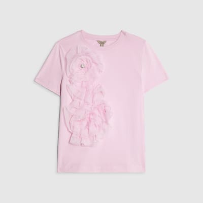 Pink 3D Floral T-Shirt