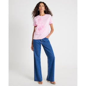 Pink 3D Floral T-Shirt