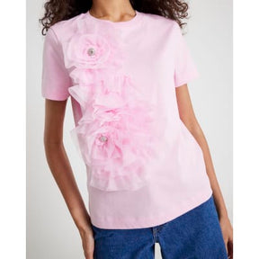 Pink 3D Floral T-Shirt