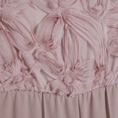 Pink 3D Flower Bandeau Jumpsuit