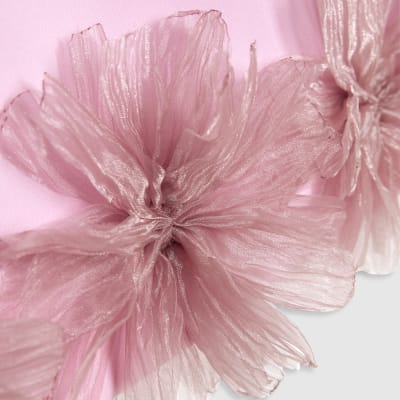 Pink 3D flower mini skirt