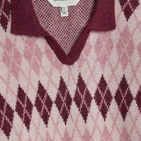Pink Argyle Knit Jumper