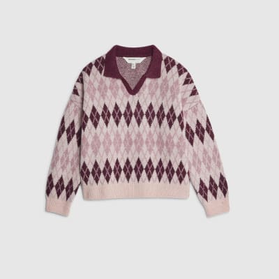 Pink Argyle Knit Jumper
