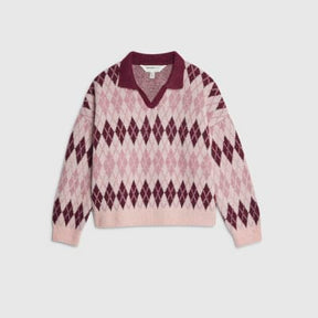 Pink Argyle Knit Jumper