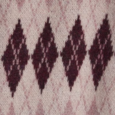 Pink Argyle Knit Trousers