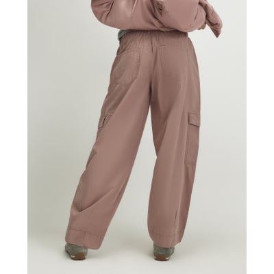 Pink Barrel Leg Cargo Trousers